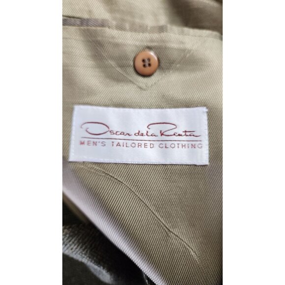 Oscar De La Renta Men's 100% Wool 3-Button 44R Vintage Sport Coat Dress Jacket - Picture 10 of 14